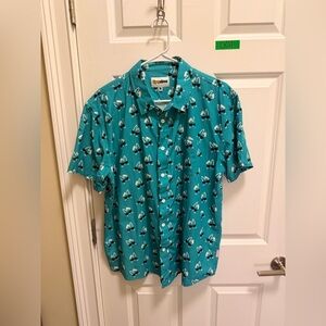 Mens Tipsy Elves Short Sleeve Button Down Bunny Shirt